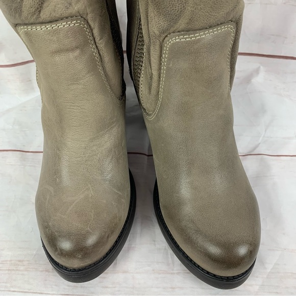 Steve Madden boots shoes knit sweater platform heel leather double zip grey 9.5 - Picture 11 of 16